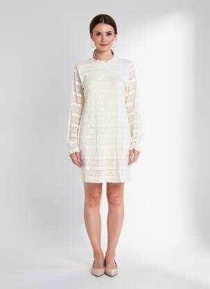 Robe courte manches longues manches longues blanc DESIGUAL femme