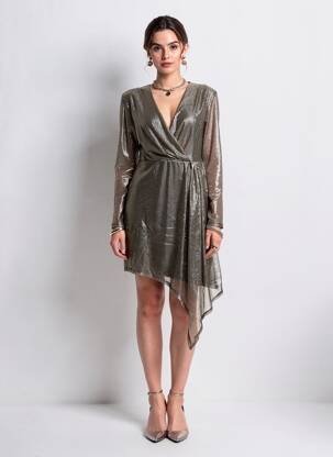 Robe courte manches longues manches longues noir GUESS femme