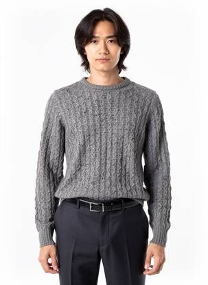 Pull stretch manches longues gris TIFFOSI homme