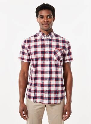 Chemise manches courtes poches rouge DESIGUAL homme