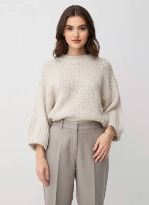 Pull stretch manches longues beige SALSA femme