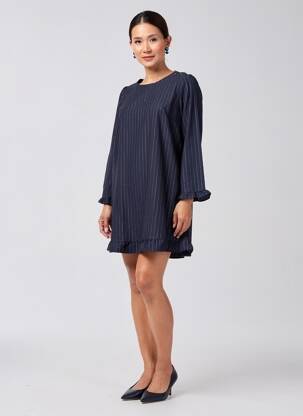 Robe courte manches longues manches longues bleu EMI-JO femme