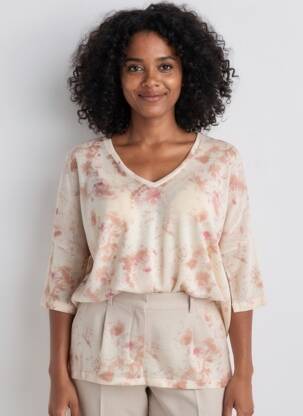 Pull coupe droite manches 3/4 beige NOTSHY femme