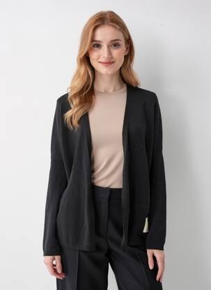 Gilet manches longues stretch noir APRIL VINTAGE femme