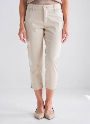 Pantacourt stretch taille normale beige ELISA CAVALETTI femme