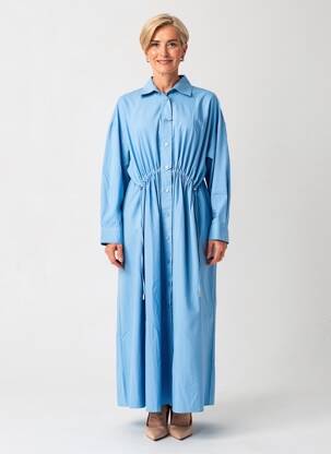 Robe longue manches longues manches longues bleu MARINA SPORT femme