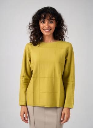 Pull col bateau manches longues vert TRIPODE femme