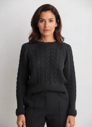 Pull stretch manches longues noir RINASCIMENTO femme
