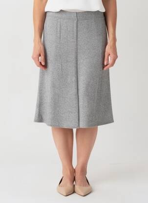 Jupe mi-longue stretch gris FRANK WALDER femme