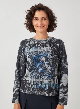 Pull tissage chiné manches longues noir JOY OF LIFE femme