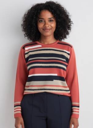 Pull stretch manches longues orange JUPER femme