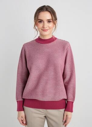 Pull tissage chiné manches longues rouge JUPER femme
