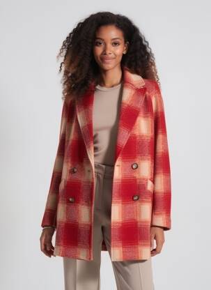 Manteau long coupe droite sans capuche rouge ATELIER EVÈNE femme