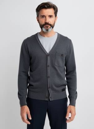 Gilet manches longues fermeture boutonnée sur le devant gris MEXX homme