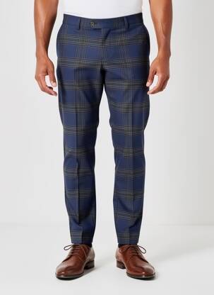 Pantalon chino poches taille haute bleu MMX homme