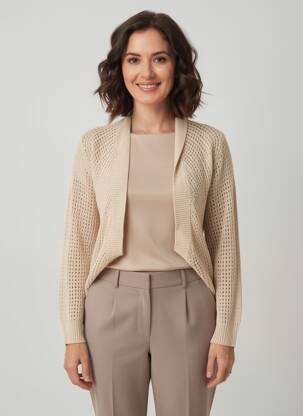 Gilet manches longues coupe cintrée beige NEKANE femme