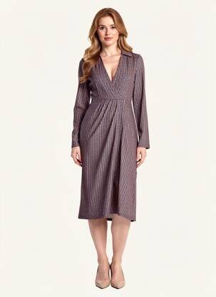 Robe mi-longue manches longues manches longues bleu SURKANA femme