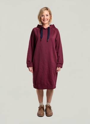 Robe pull coupe droite manches longues violet YEST femme