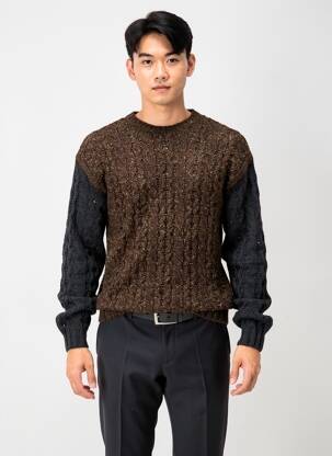 Pull stretch manches longues marron DIESEL homme