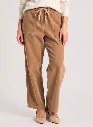 Pantalon droit stretch taille normale marron LA FEE MARABOUTEE femme