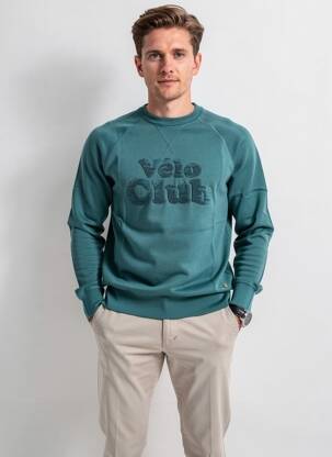 Pull col rond manches longues vert FAGUO homme