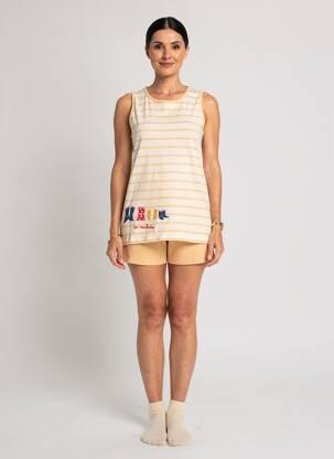Pyjashort col rond orange ROSE POMME femme