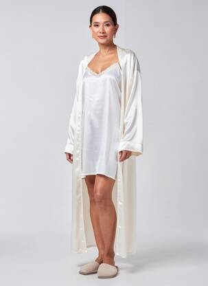 Nuisette/combinette effet matière satinée blanc ROSE POMME femme
