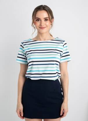 T-shirt imprimé fantaisie manches courtes bleu LOVE BY MD femme