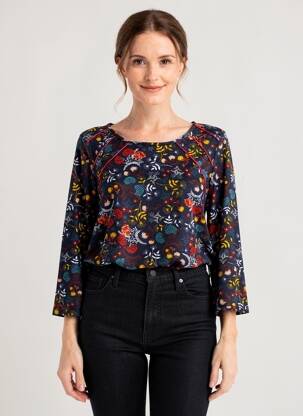 T-shirt manches 3/4 manches 3/4 bleu SCOTTAGE femme