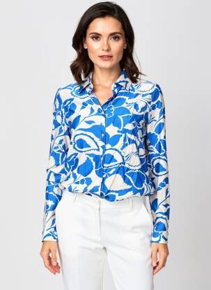 Chemisier imprimé fleurs manches longues bleu IT HIPPIE femme