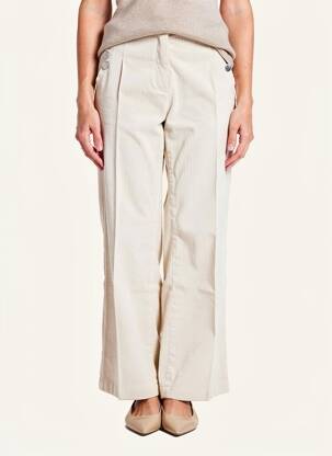Pantalon droit stretch taille normale beige SIGNE NATURE femme