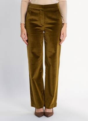 Pantalon droit stretch taille normale vert MAJESTIC FILATURES femme