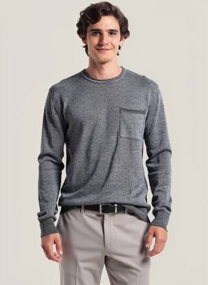 Pull tissage chiné manches longues gris SCOTCH & SODA homme
