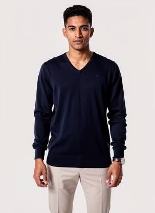 Pull col v manches longues bleu SCOTCH & SODA homme