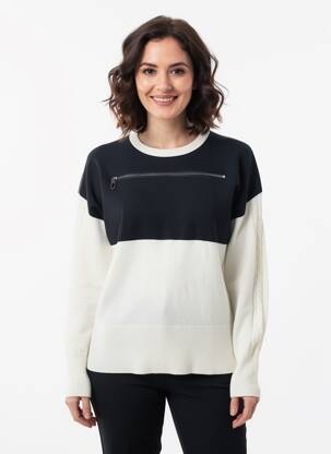 Pull coupe droite manches longues blanc TUZZI femme