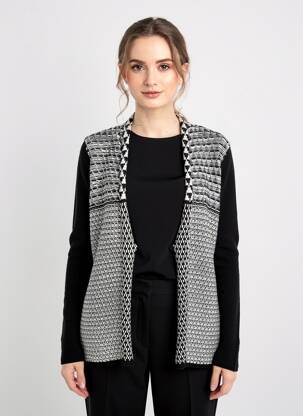 Gilet manches longues maille tricot noir STREET ONE femme