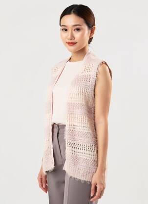 Gilet sans manche coupe droite rose BETTY BARCLAY femme