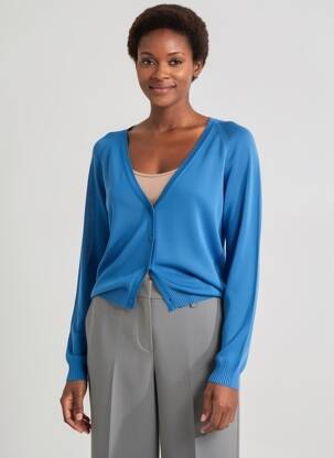 Gilet manches longues coupe cintrée bleu COP COPINE femme