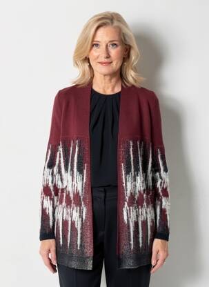 Gilet manches longues maille tricot violet GERRY WEBER femme