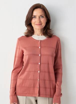 Gilet manches longues col rond rose GERRY WEBER femme