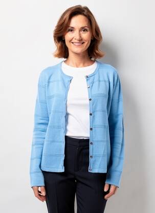 Gilet manches longues col rond bleu GERRY WEBER femme