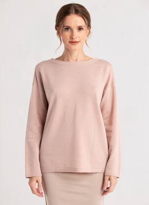 Pull coupe cintrée manches longues rose SIGNE NATURE femme