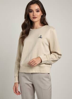 Pull coupe cintrée manches longues beige LE COQ SPORTIF femme