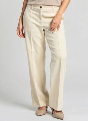 Pantalon droit stretch taille normale beige ICHI femme