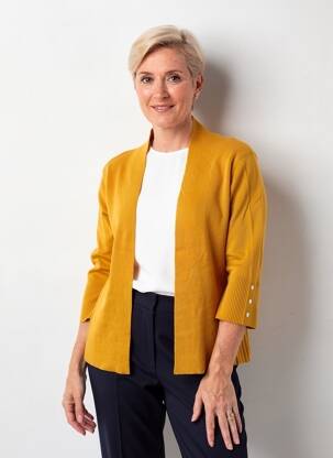 Gilet manches longues manches 3/4 jaune CONCEPT K femme