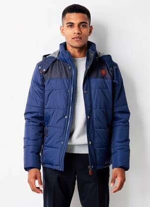 Doudoune manches longues a capuche bleu CBK homme