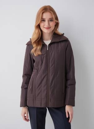 Doudoune manches longues sans capuche marron BURETTI femme