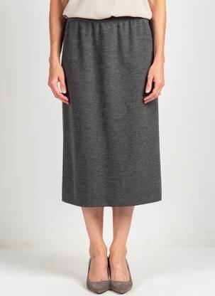 Jupe mi-longue coupe droite gris FRANCE RIVOIRE femme