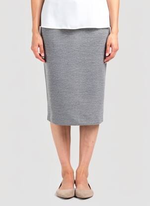 Jupe mi-longue coupe droite gris GRIFFON femme