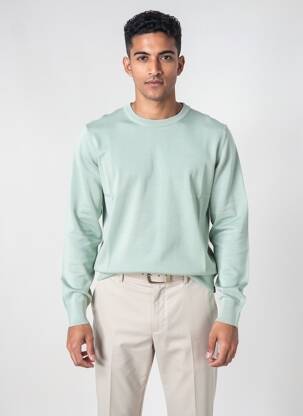 Pull col rond manches longues vert RITCHIE homme
